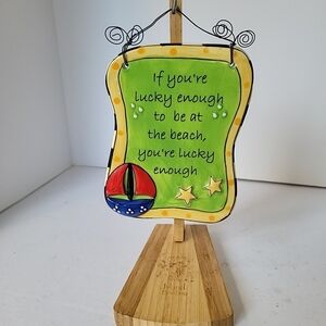 Tumbleweed Pottery Ceramic Beach-Themed Hanging Plaque